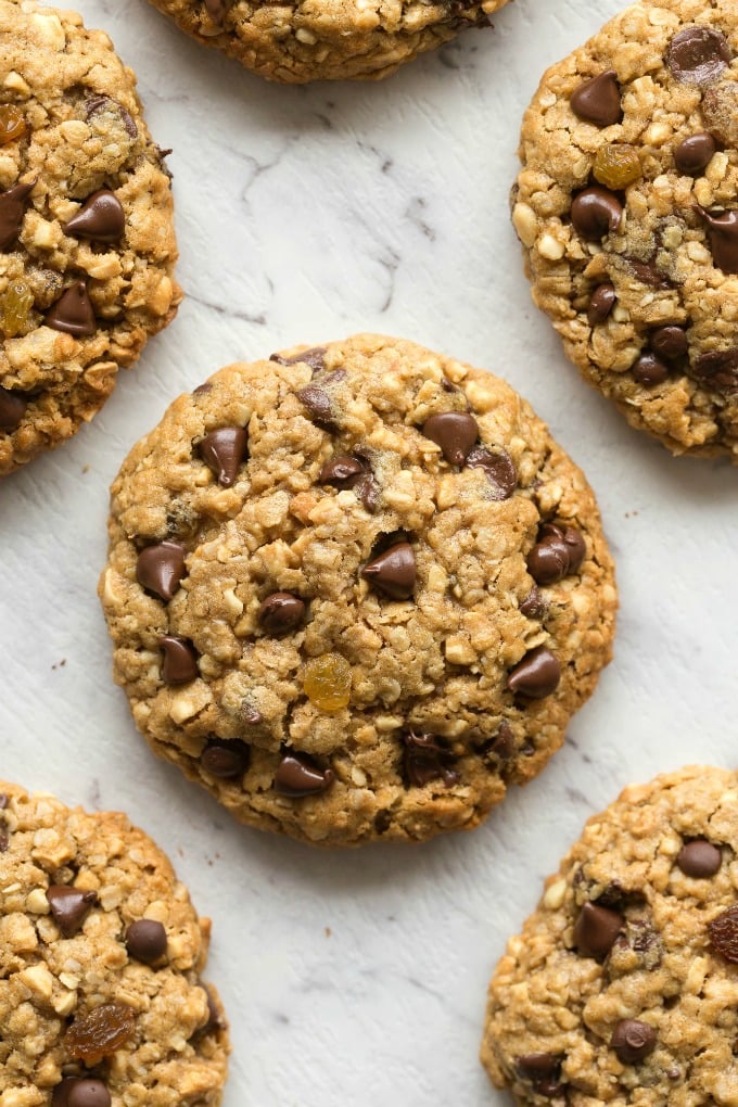 Easy soft and chewy paleo keto oatmeal raisin cookies recipe