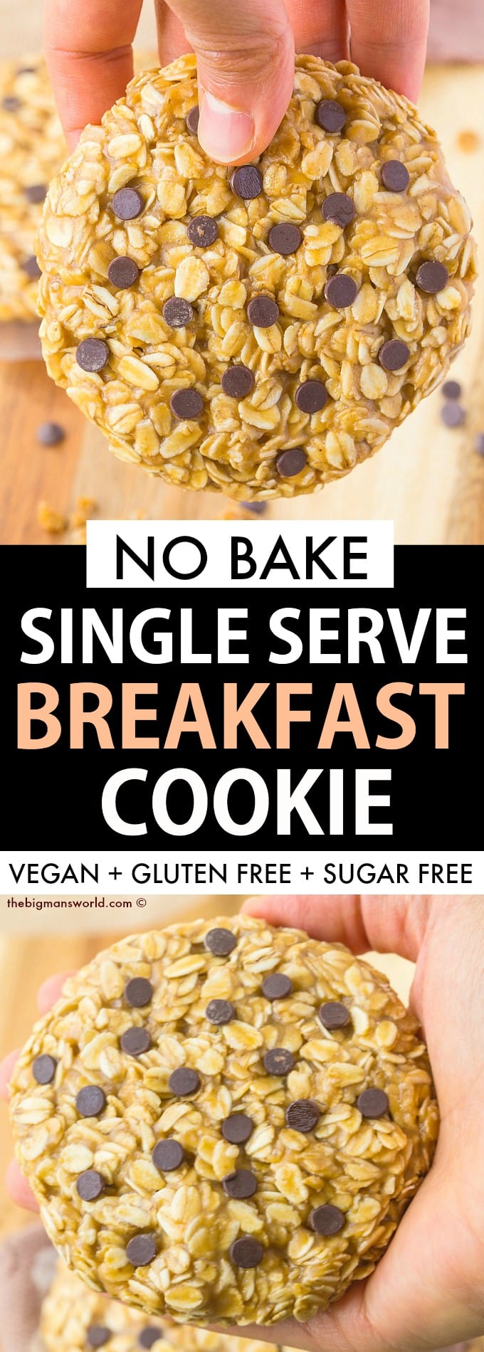 Easy single serving no bake gluten free and vegan breakfast cookie recipe