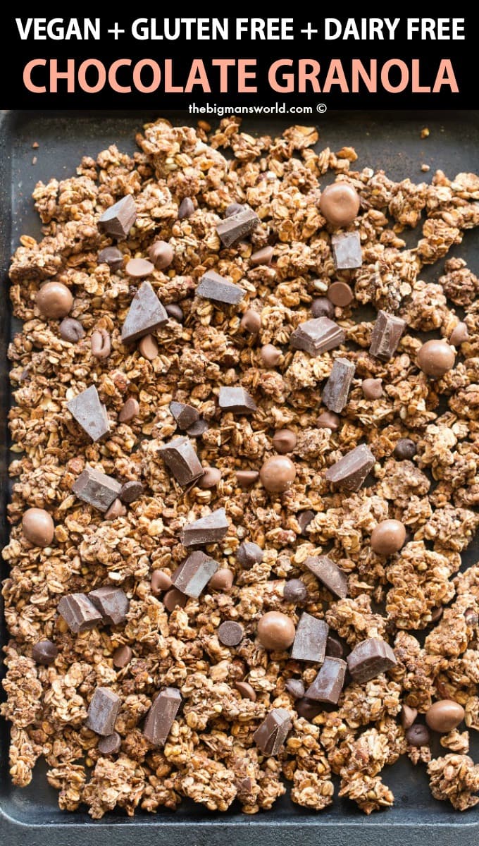 the best healthy chocolate granola recipe- Vegan and gluten free