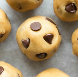 Paleo Keto Vegan Chocolate Chip Cookie Dough No Bake Bites Recipe
