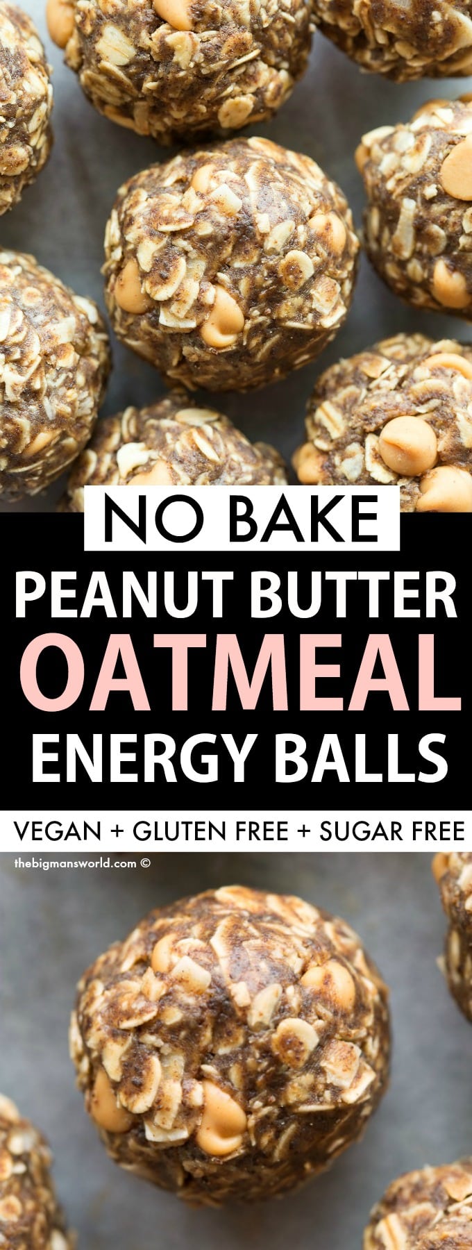 Healthy No Bake Energy Balls recipe with peanut butter, maple syrup and oatmeal!