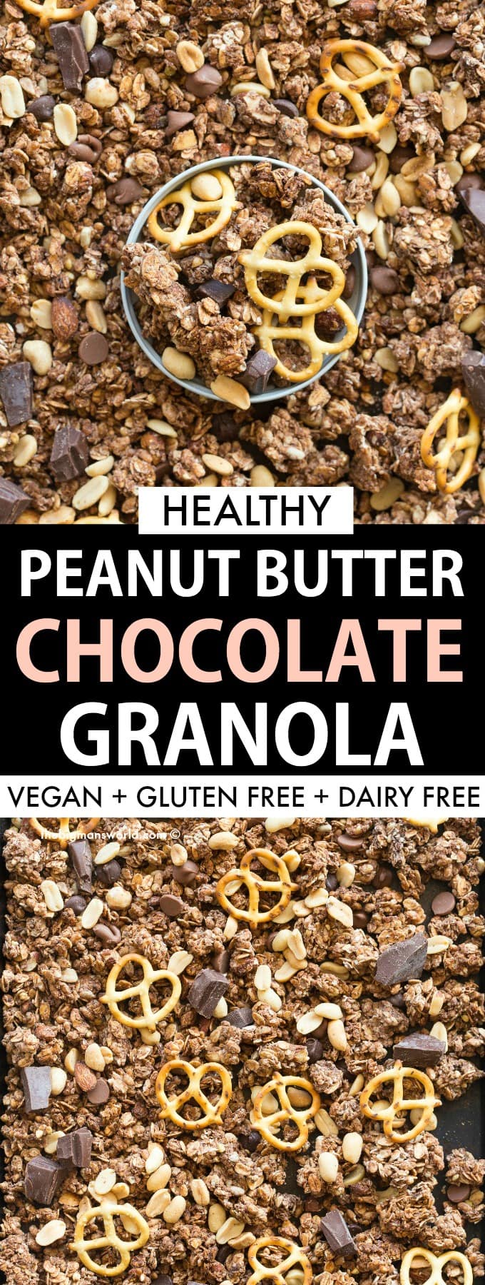 Easy homemade vegan chocolate peanut butter granola recipe