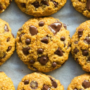 Keto vegan pumpkin breakfast cookies recipe with chocolate chips