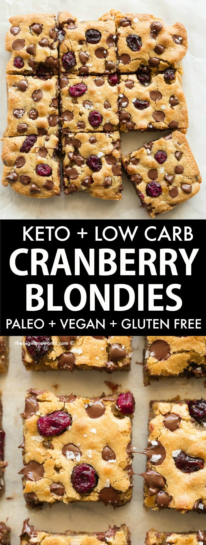keto low carb cranberry blondies recipe
