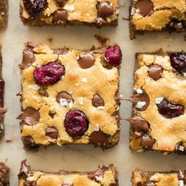 Blondies with cranberries and chocolate chips