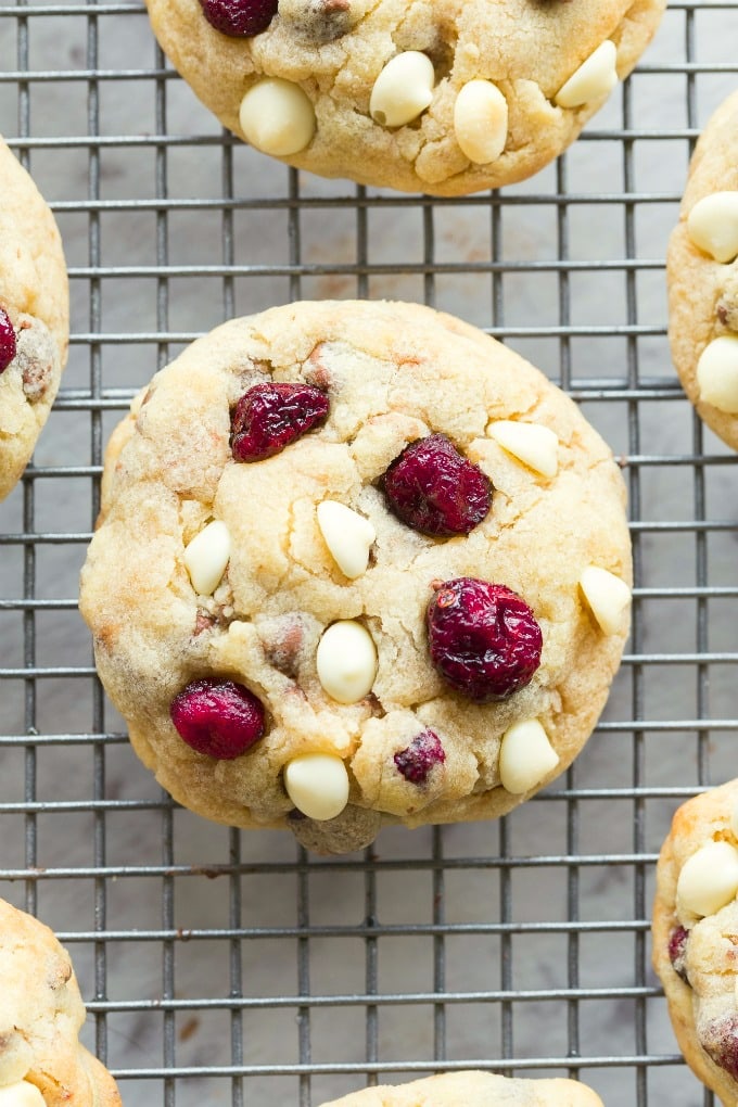 eggless keto white chocolate and cranberry cookies 