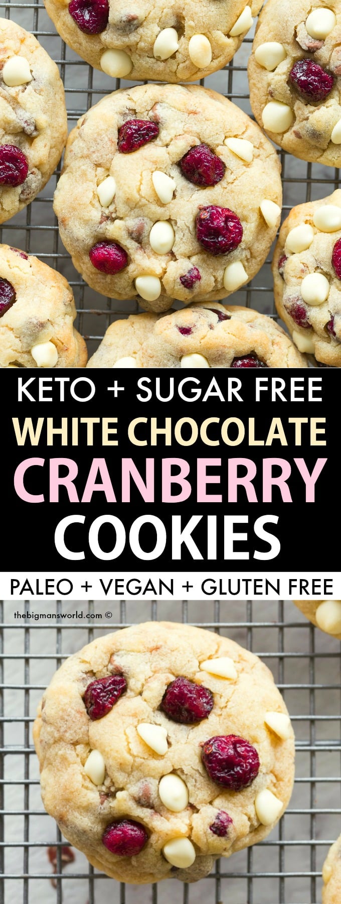 low carb white chocolate cranberry cookies recipe