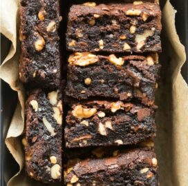 Brownies with walnuts on top