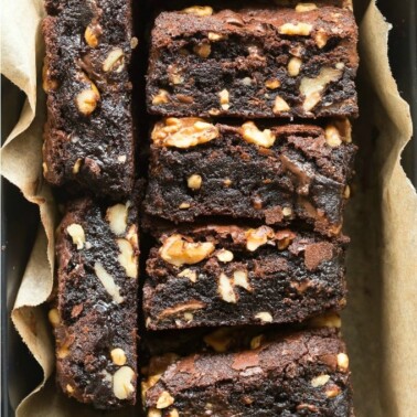 Brownies with walnuts on top