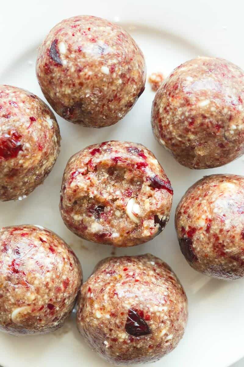Cranberry Energy Bites with dried cranberries