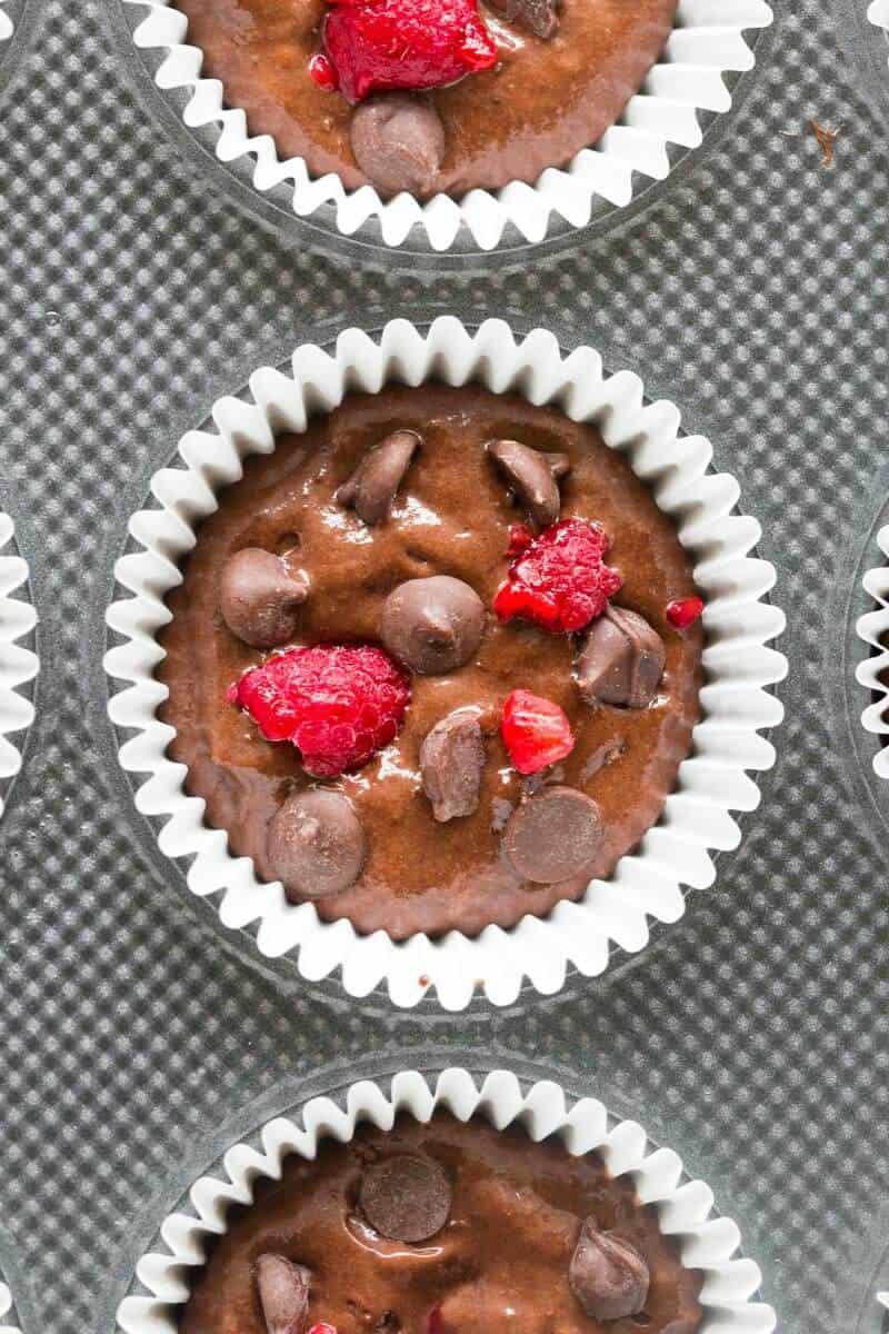 Keto Chocolate Raspberry Muffins
