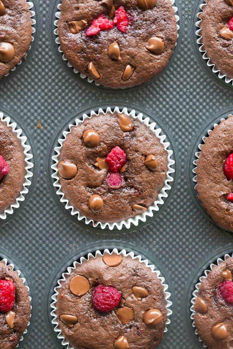 Dark Chocolate Raspberry Keto Muffins