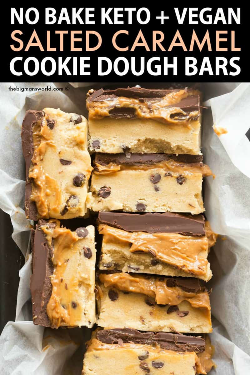 Keto Cookie Dough Salted Caramel Bars