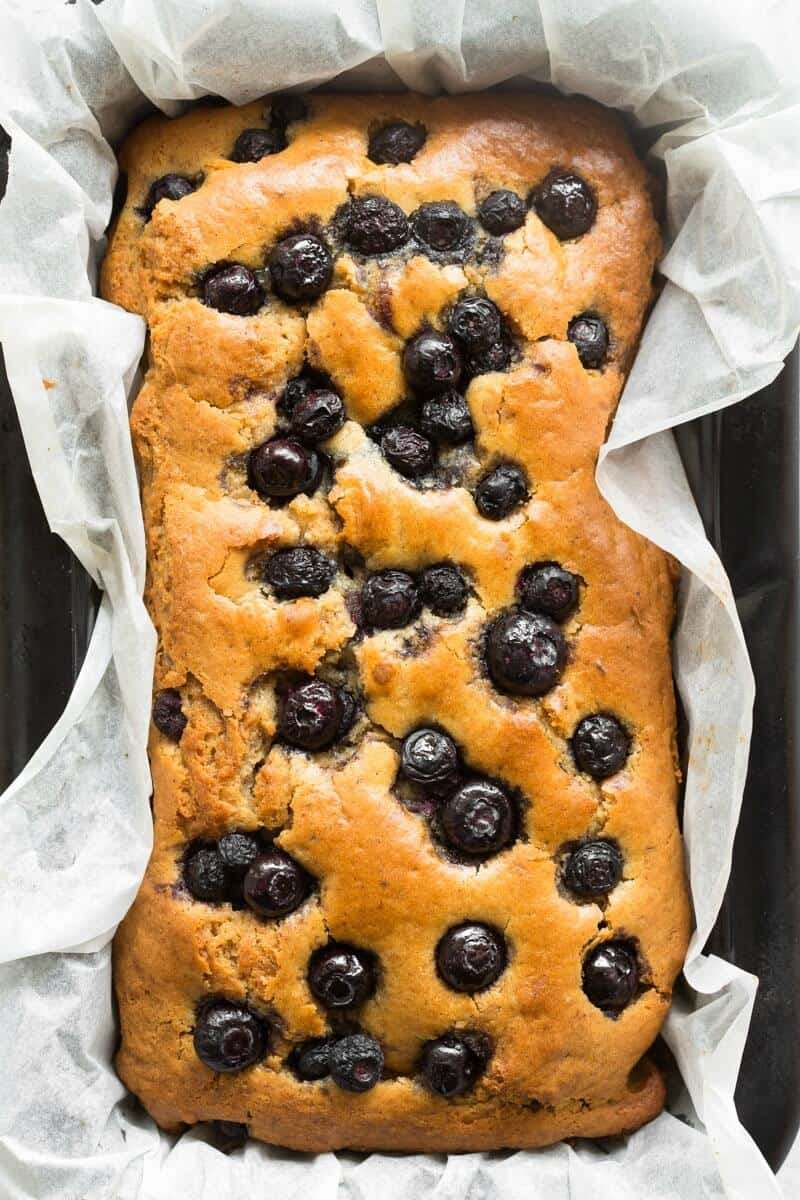 vegan blueberry banana bread