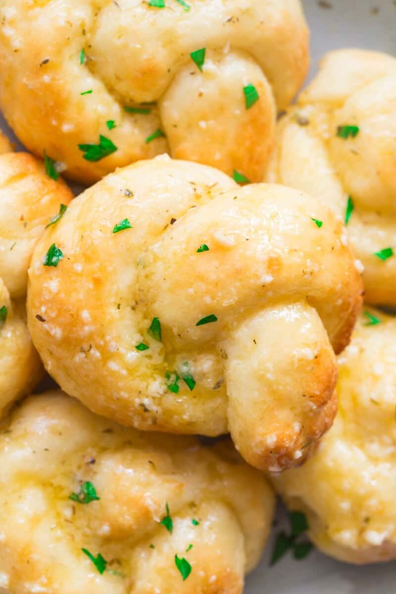 pizza dough garlic knots.