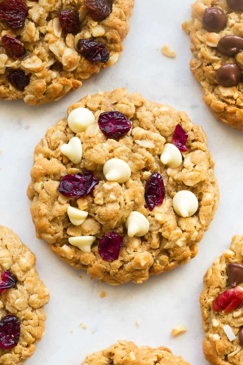 white chocolate cranberry flourless cookies