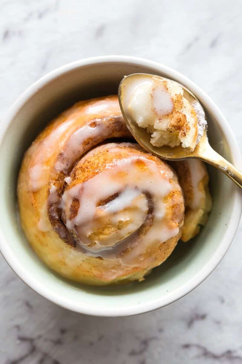 cinnamon roll for one