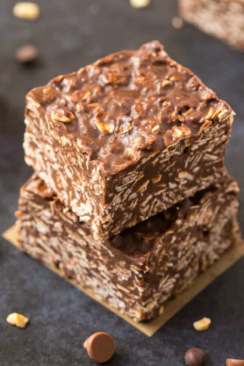 healthy no bake chocolate oatmeal bars