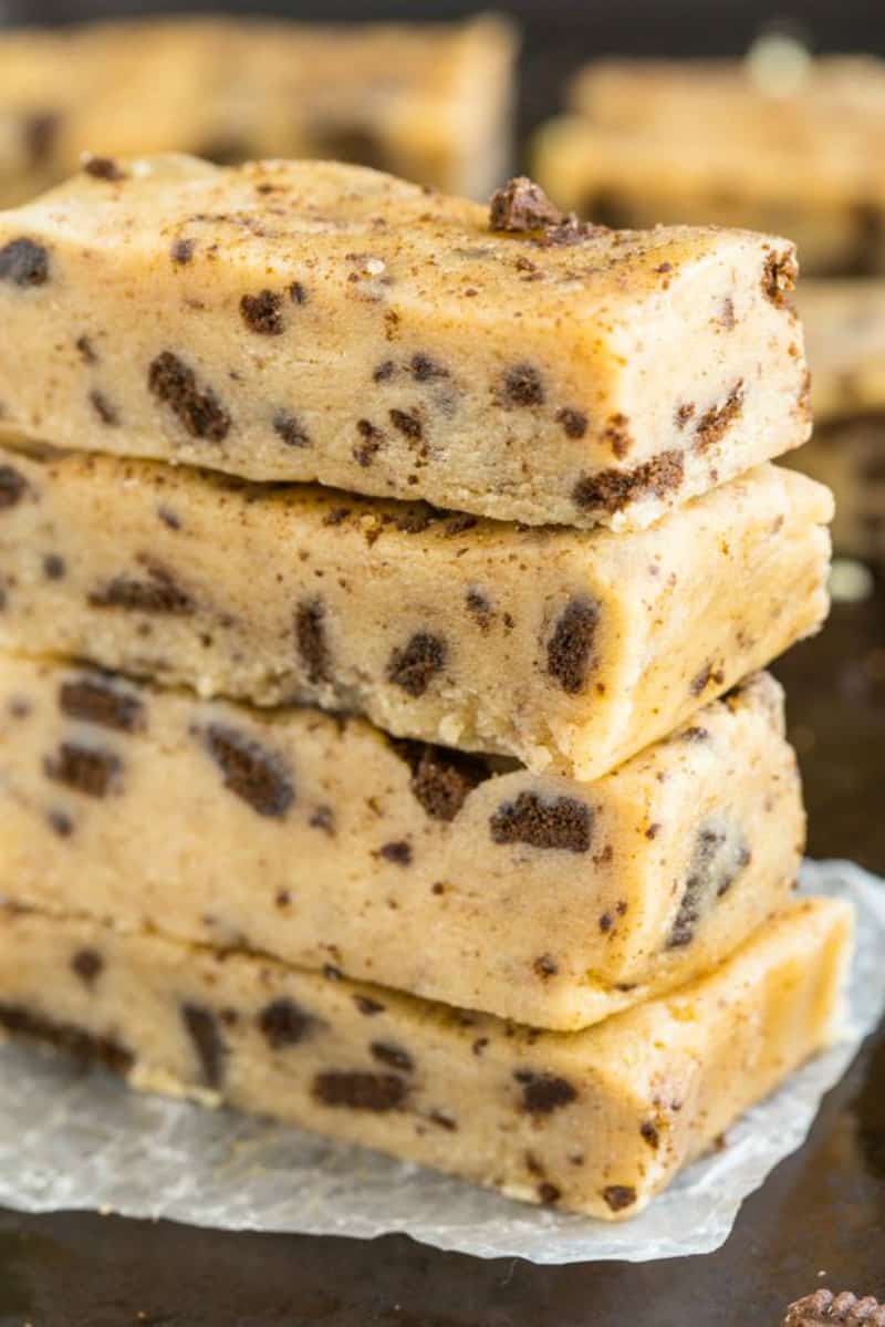 no bake cookies and cream protein bars. 