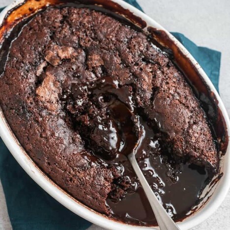 Hot Fudge Chocolate Pudding Cake (NO dairy!) - The Big Man's World