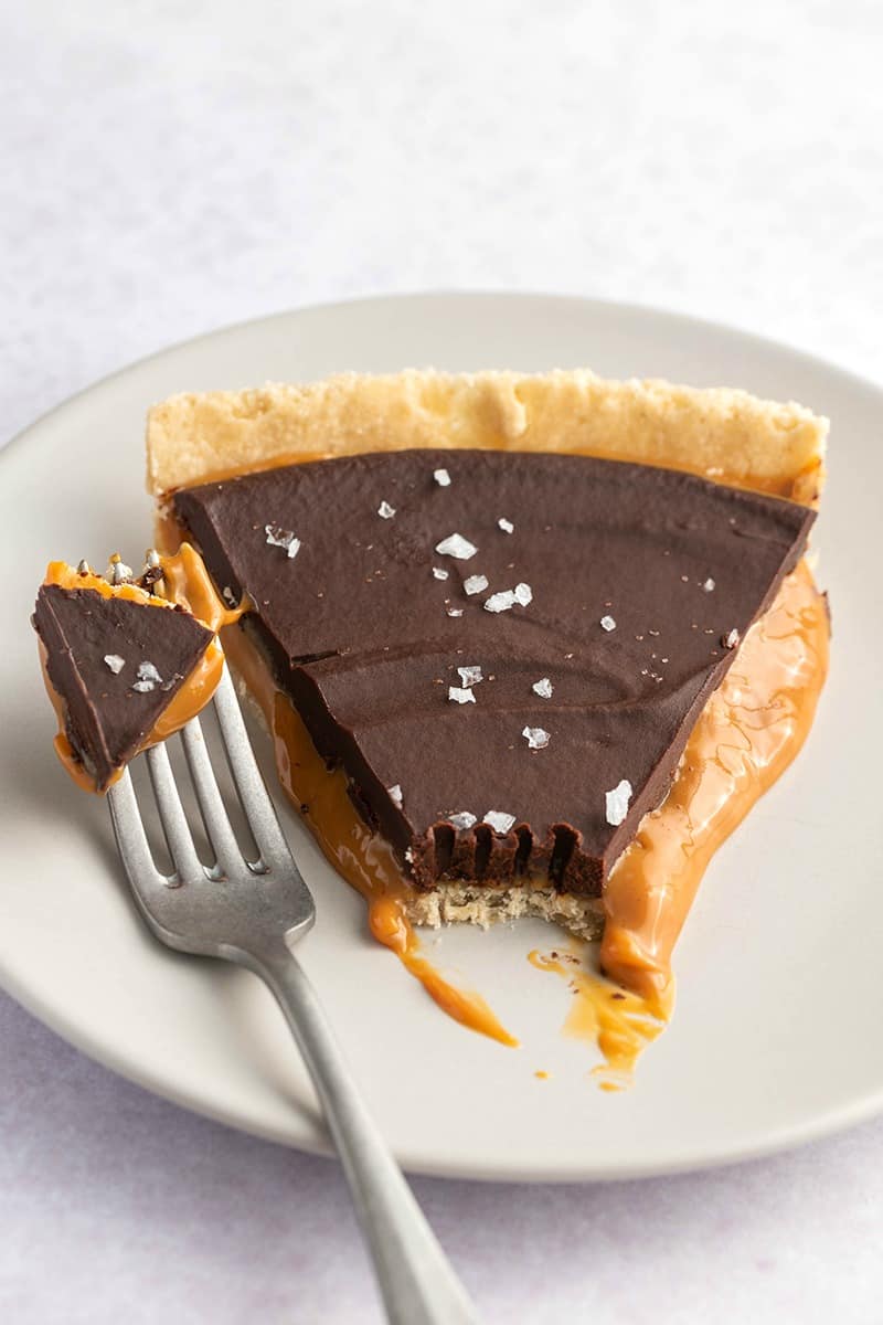 chocolate caramel tart.