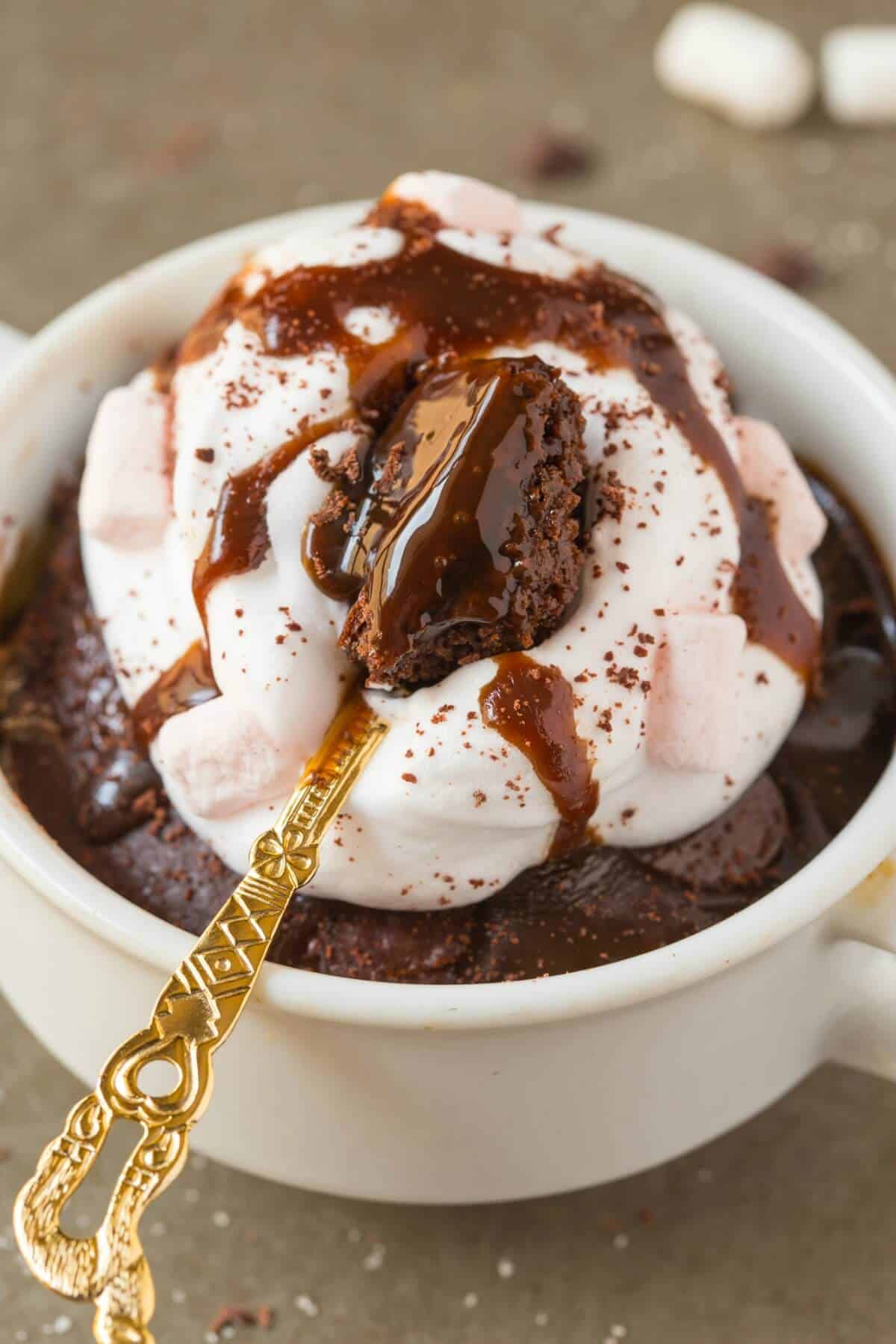 Hot Chocolate Microwave Mug Cakes - Pinch Of Nom