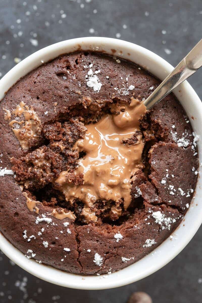 3-Minute Molten Double Chocolate Mug Cake Recipe