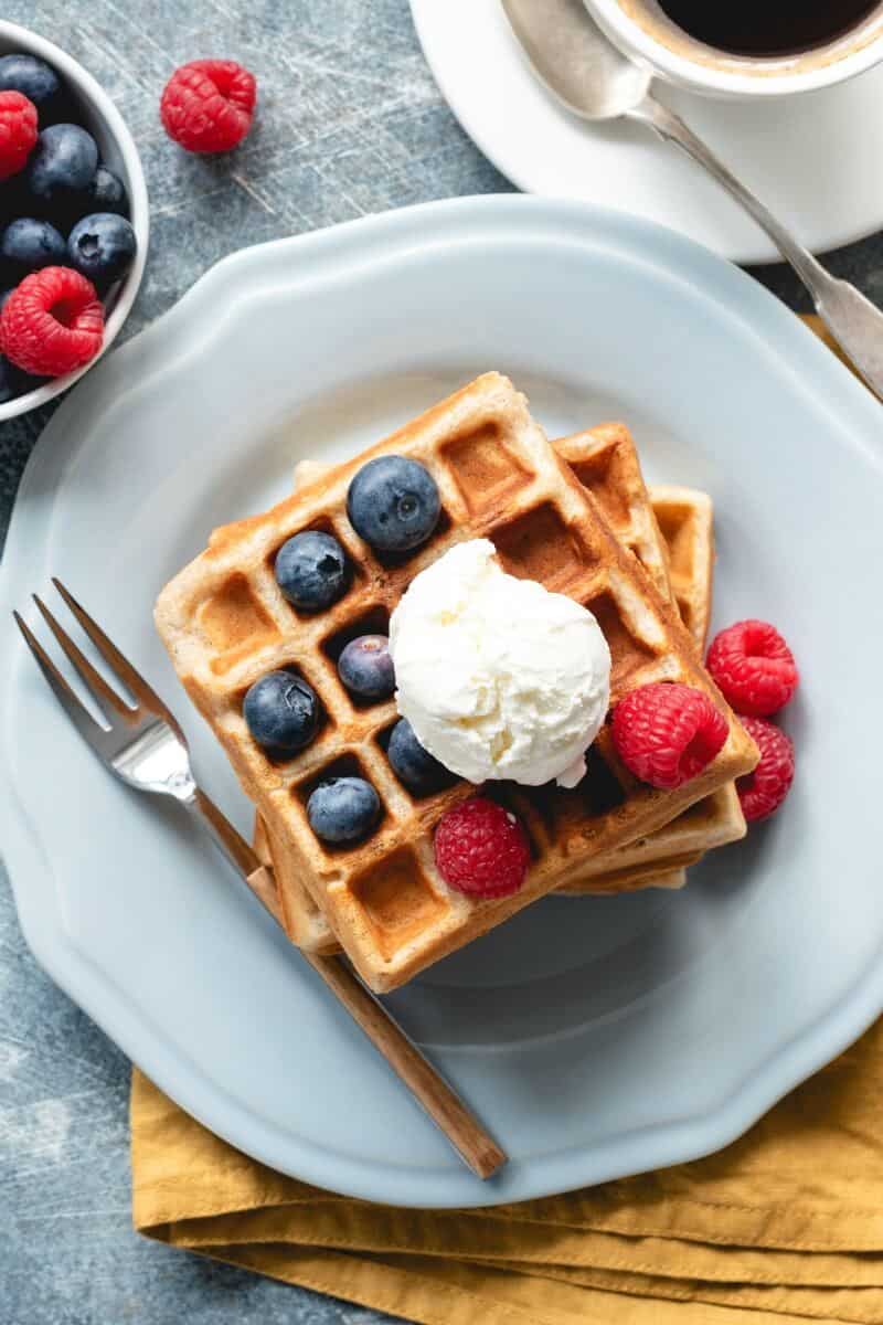 receita de waffle de farinha de amêndoa