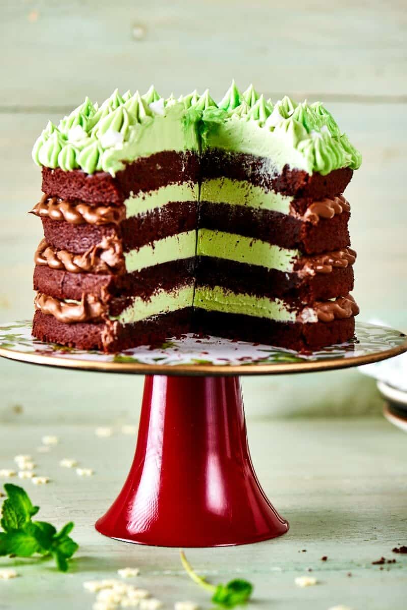 vegan mint chocolate chip cake
