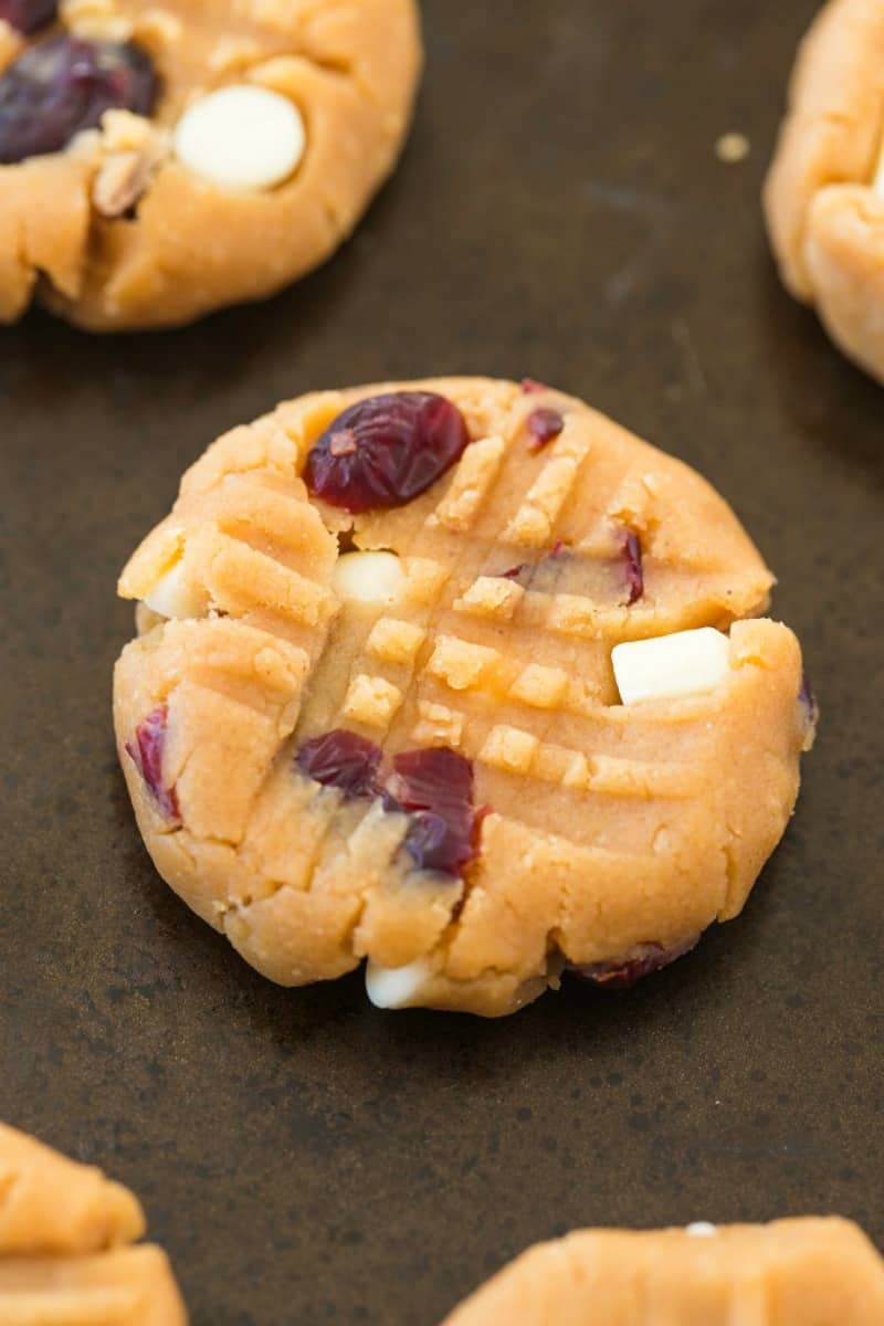 no bake cranberry cookies with white chocolate chips
