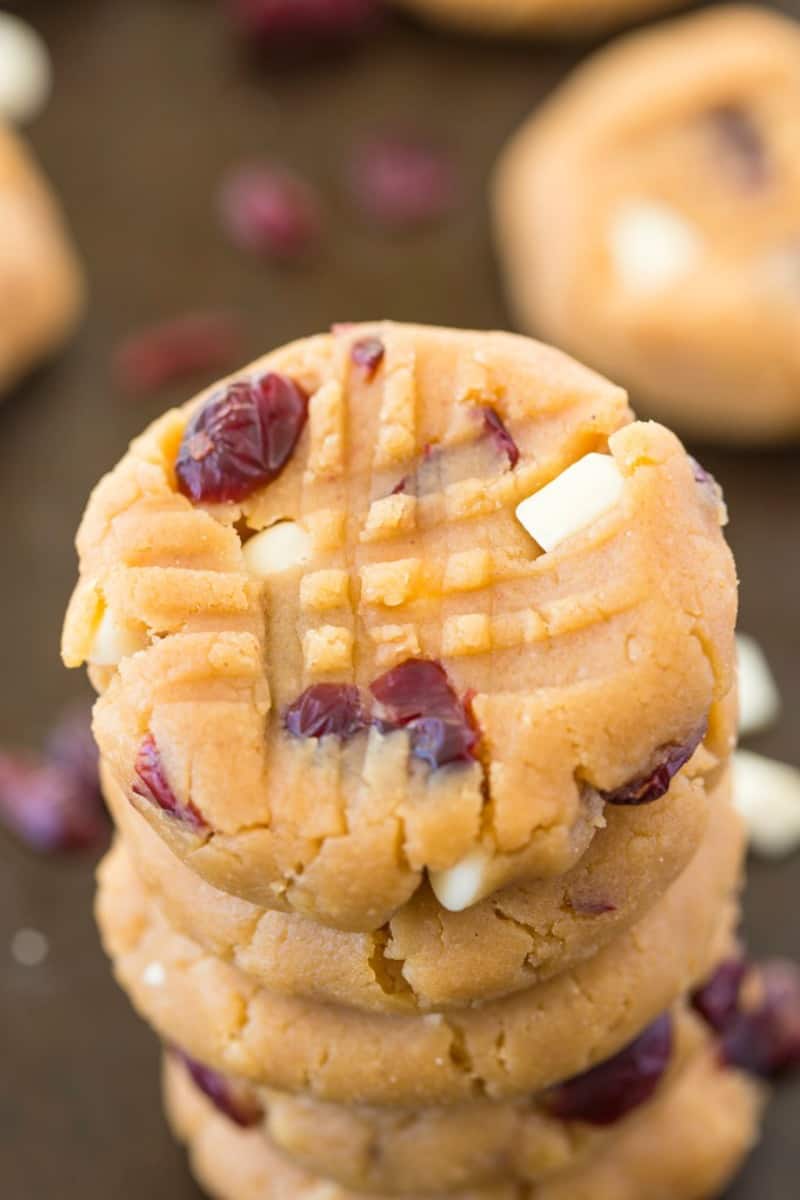 keto no bake cookies with cranberries