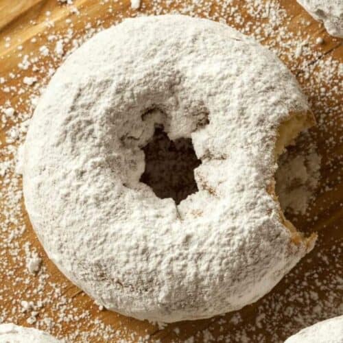 white powdered donuts