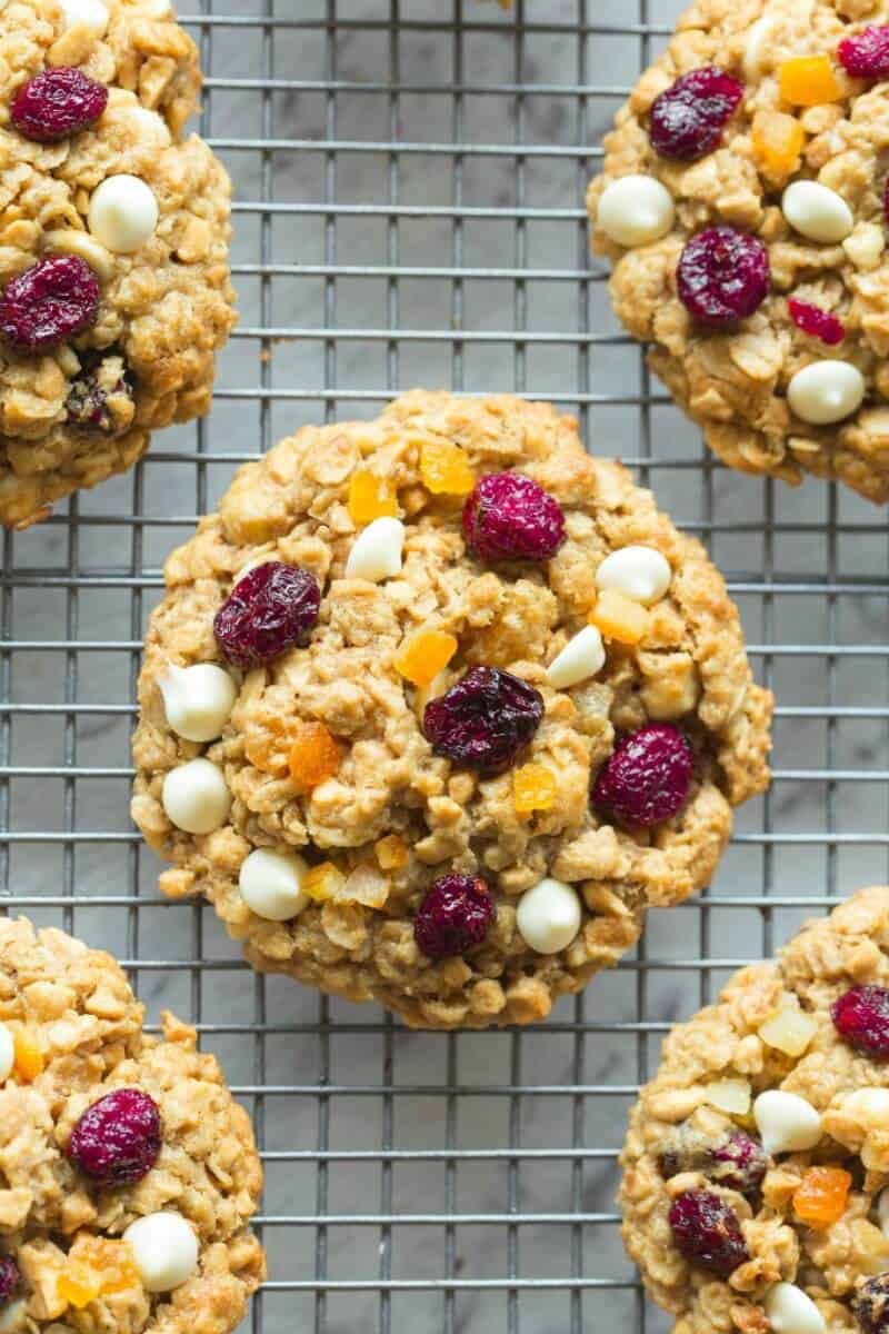 cranberry oatmeal cookies with orange