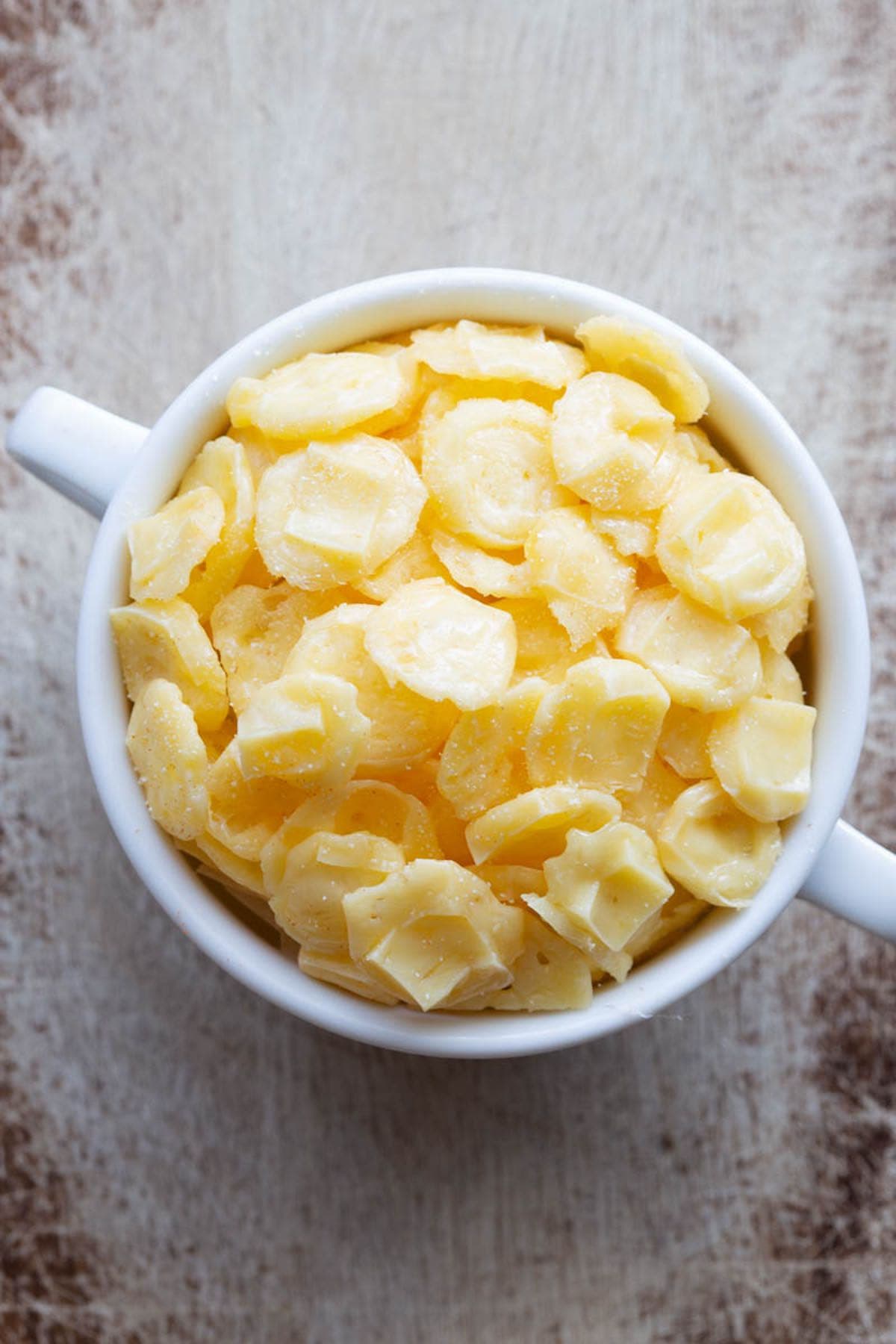 low carb popcorn in a white bowl. 