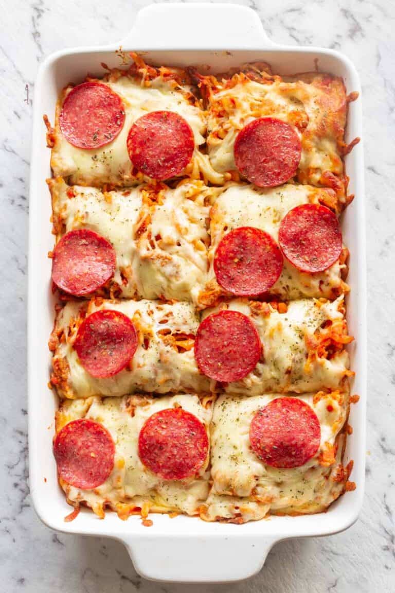 The BEST Keto Pizza Casserole Recipe | 5 Ingredients and 5 minutes!
