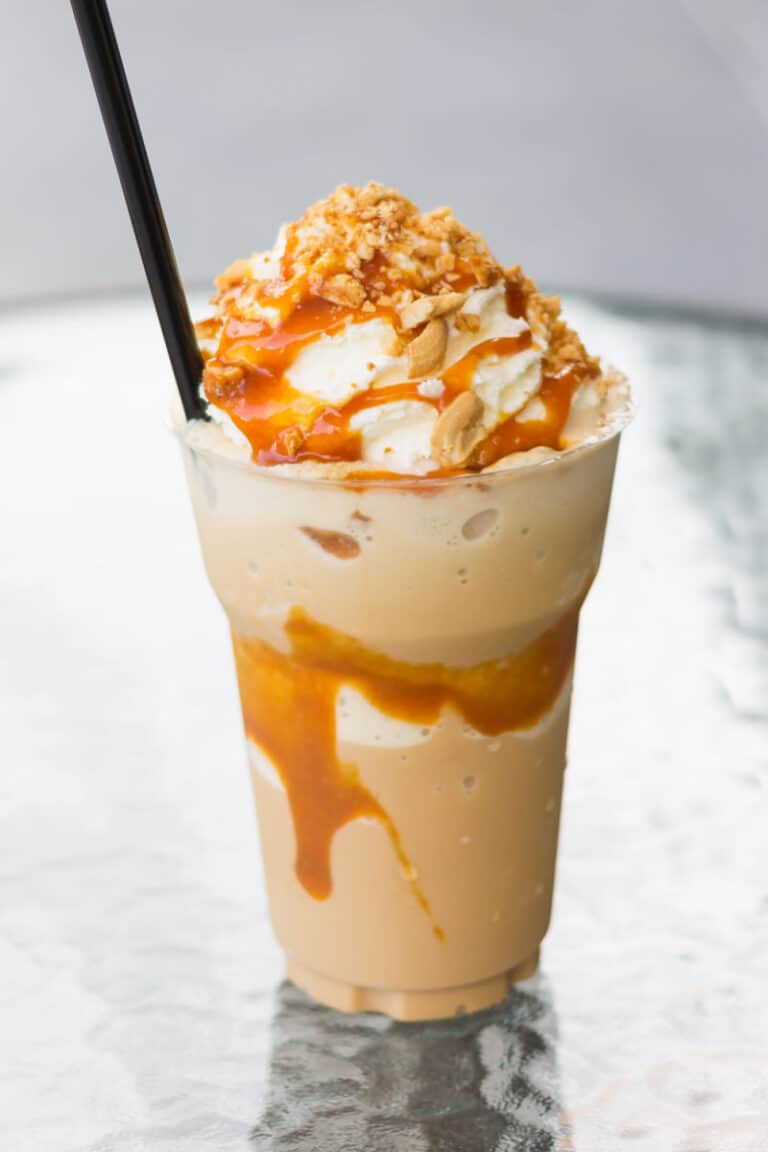 Caramel Ribbon Crunch Frappuccino (Secretly healthy