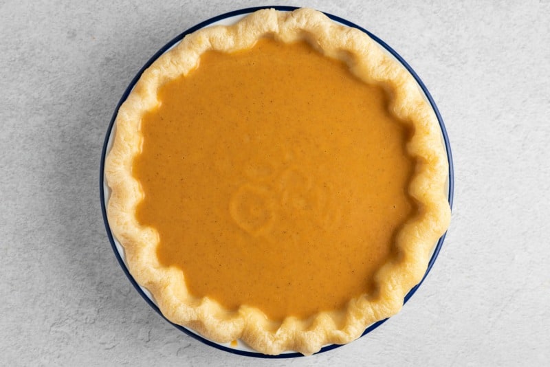 uncooked pumpkin pie