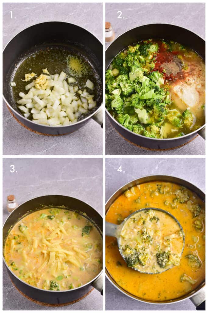 how to make broccoli cheese soup