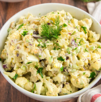 Cauliflower Potato Salad (Almost ZERO carbs!) - The Big Man's World