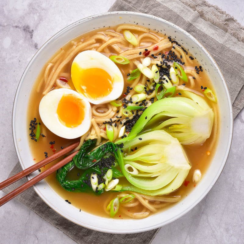 Healthy Ramen with Zucchini Noodles, Low-Carb