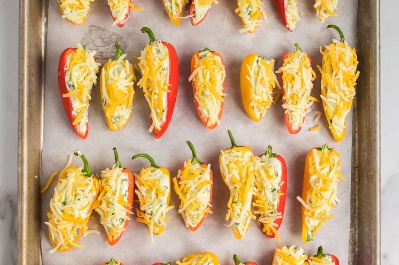 mini bell peppers with cheese.