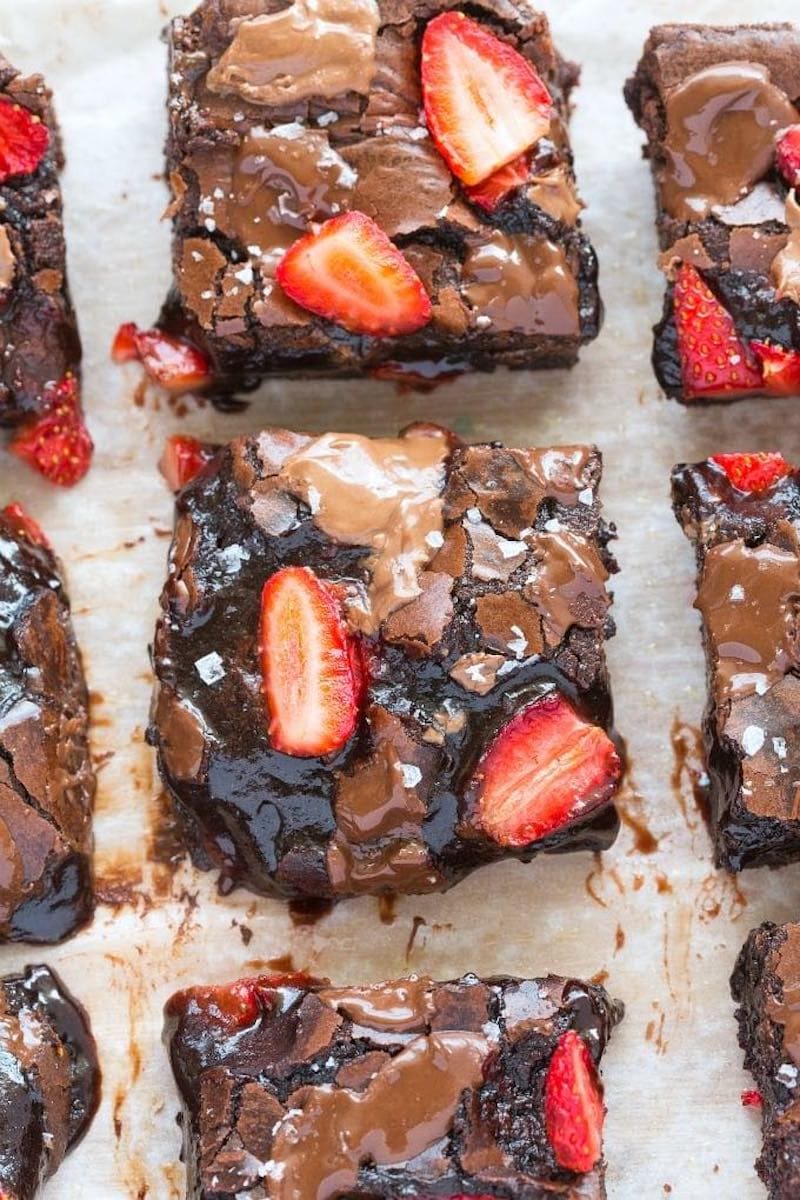 strawberry brownies.