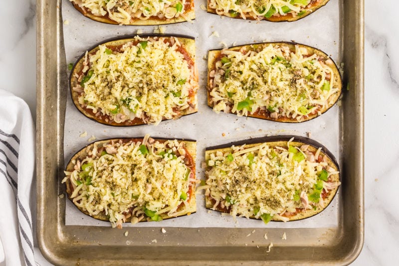 eggplant with pizza toppings.