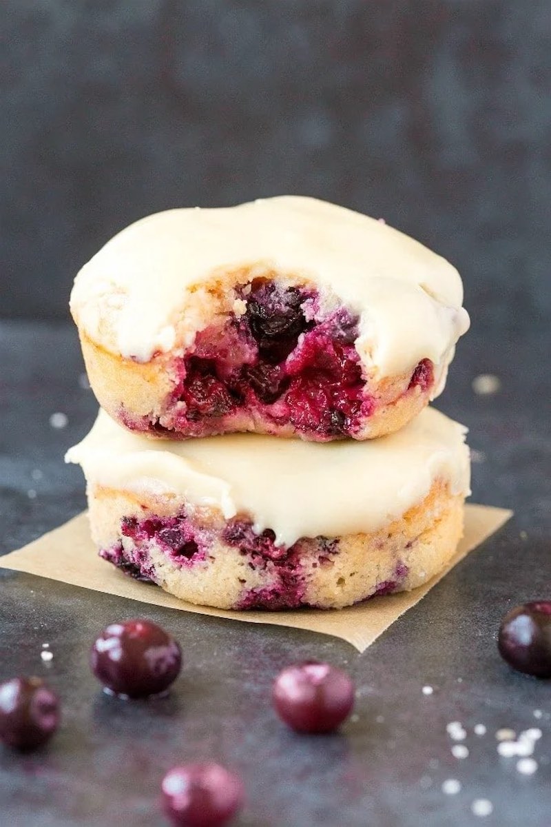 baked blueberry donuts.