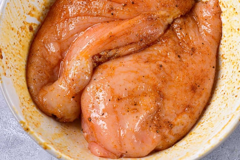 seasoned chicken breast fillets.