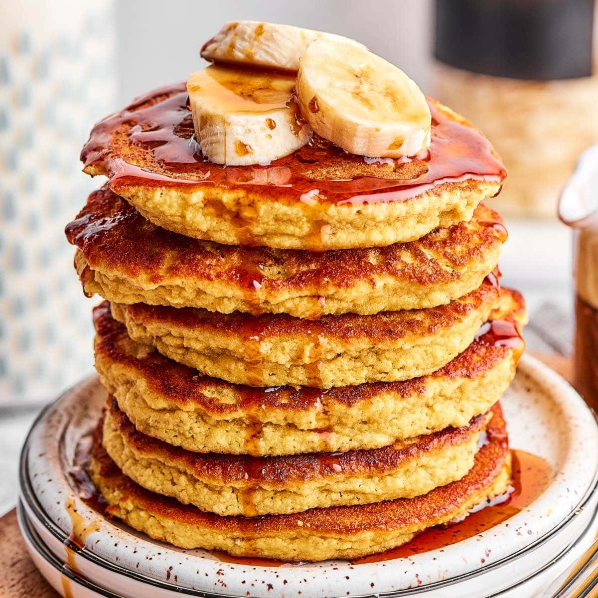 Vegan Almond Flour Pancakes | 6 Ingredients and Gluten Free