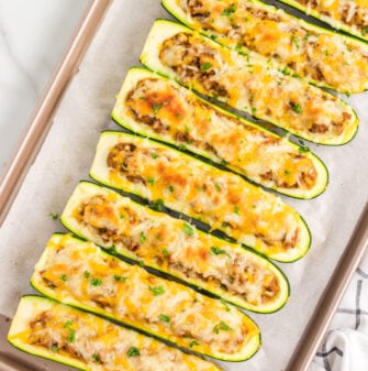 Stuffed Zucchini Boats | Low Carb and Low Calorie!