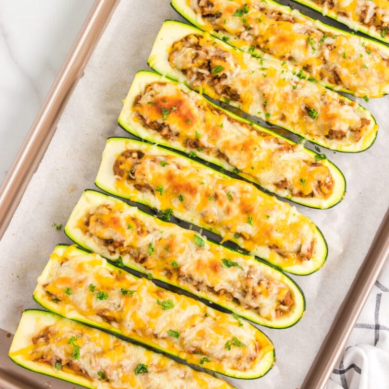 Stuffed Zucchini Boats (Healthy & Low Calorie!)- TBMW