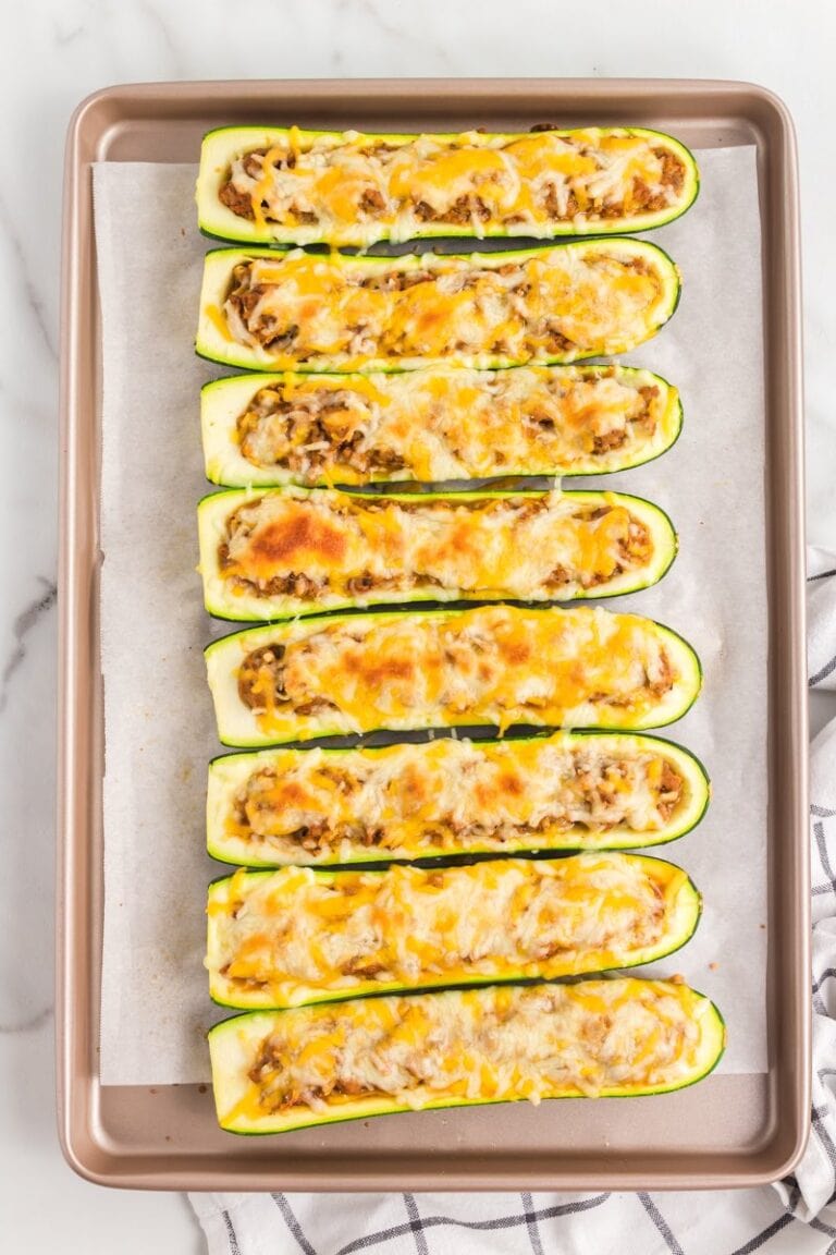 Stuffed Zucchini Boats (Healthy & Low Calorie!)- TBMW