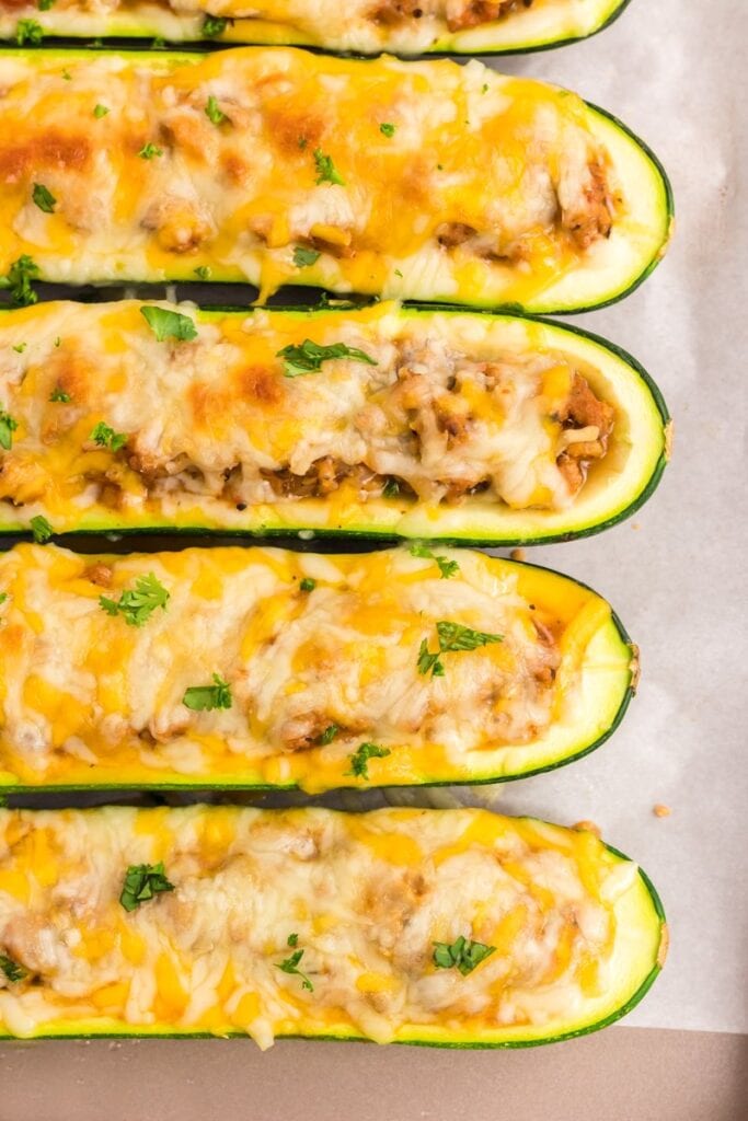 Stuffed Zucchini Boats | Low Carb and Low Calorie!